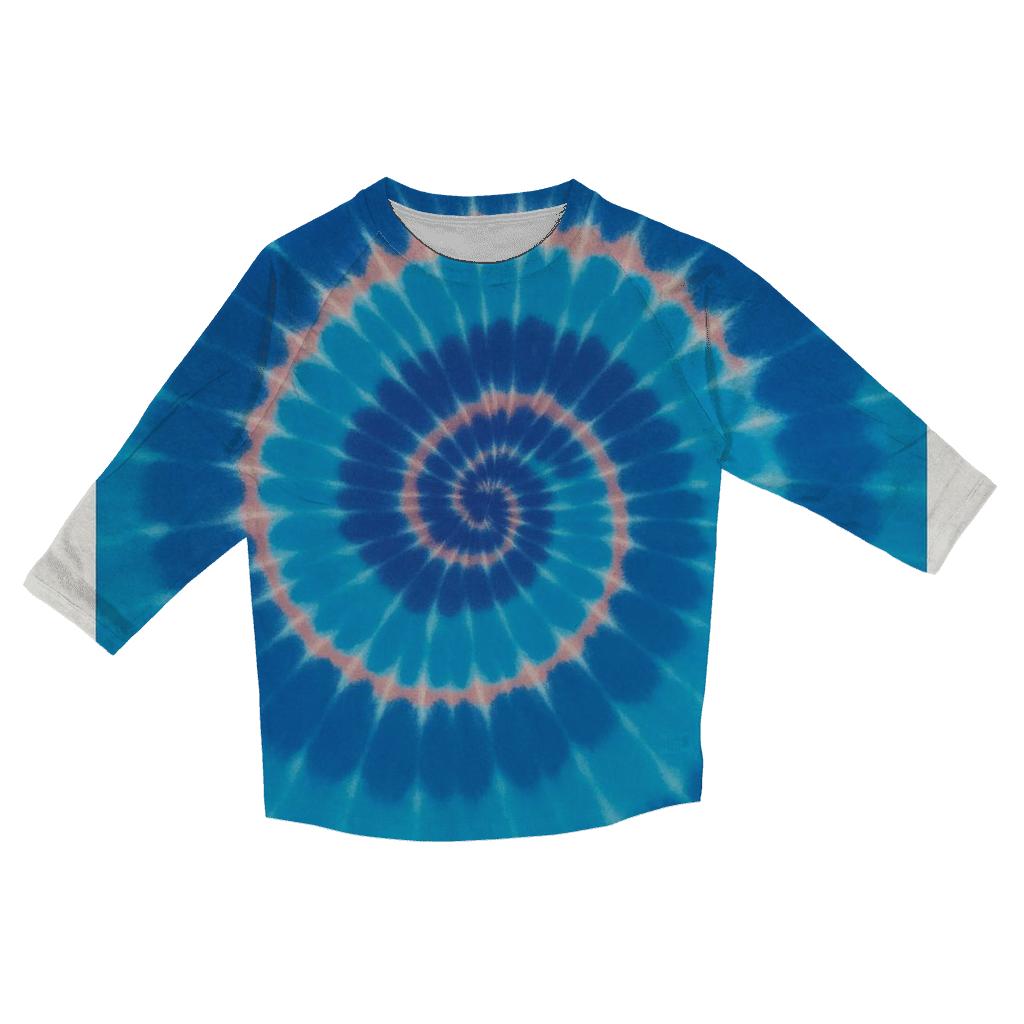 Nebula Spiral Overdye Whirlpool printed three quarter sleeve shirts