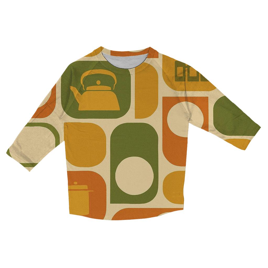 Harvest Gold Kitchen Geometry casual three quarter sleeve shirts