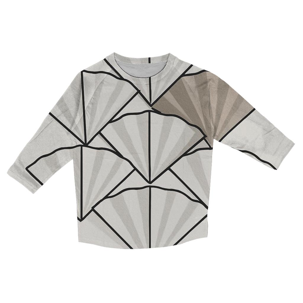 Filter Fold Geometry casual three quarter sleeve shirts