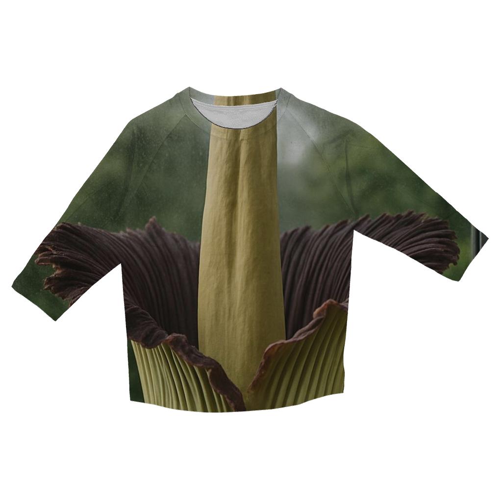 Titan Arum Bloom Window In A Botanical Conservatory custom 3/4 sleeve shirts