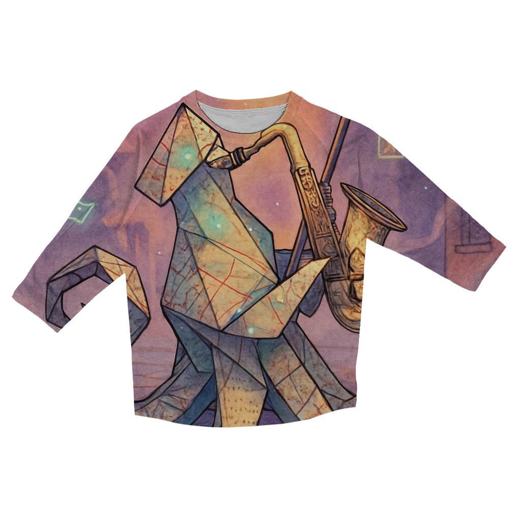Origami Kraken Streetlight Serenade printed three quarter sleeve shirts