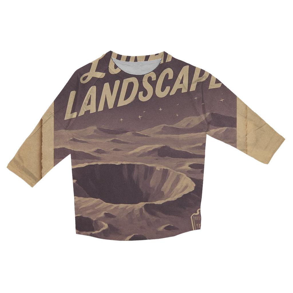 Faded Postcard Collage Of Lunar National Park designer 3/4 sleeve blouses