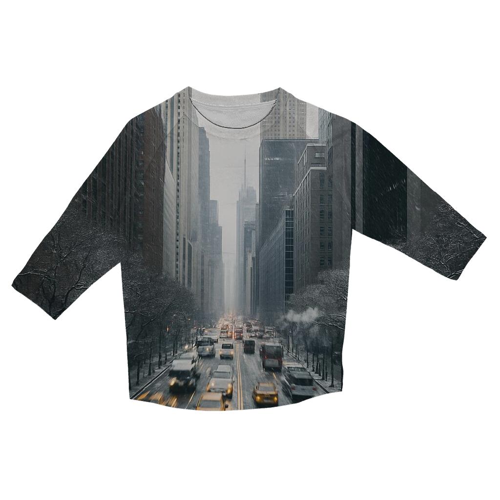 First Snowfall Over Midtown Seen From Tudor City Overpass fashion 3/4 sleeve shirts
