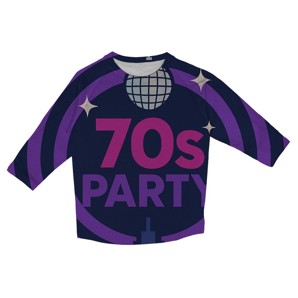 Disco Night Skyline Grooves personalized 3/4 sleeve tees