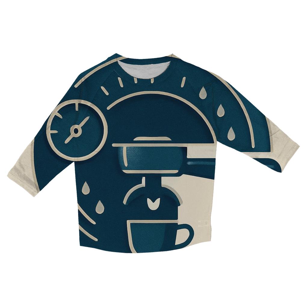Espresso Arc Mechanica printed three quarter sleeve shirts