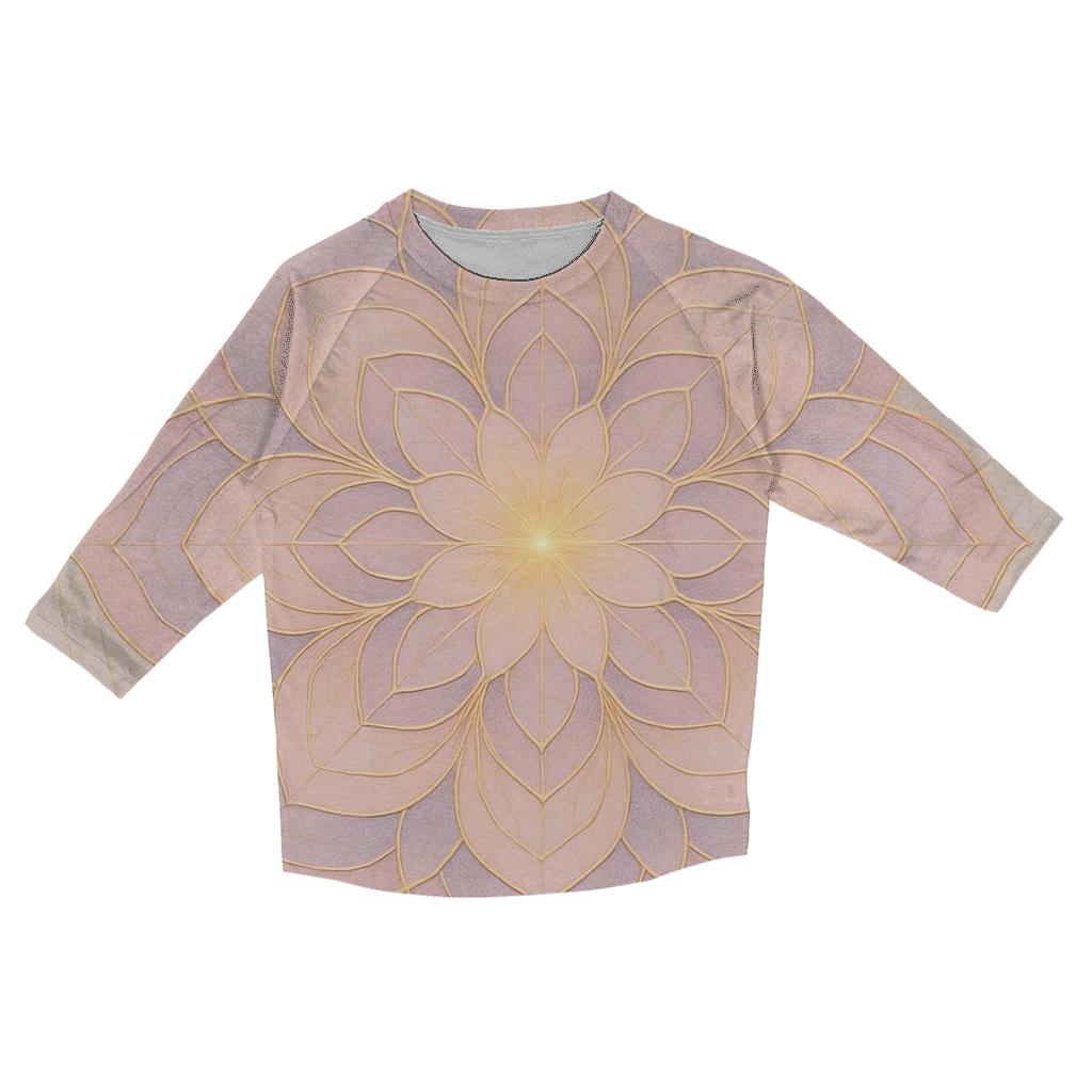 Luminous Breath Mandala stylish quarter sleeve tops