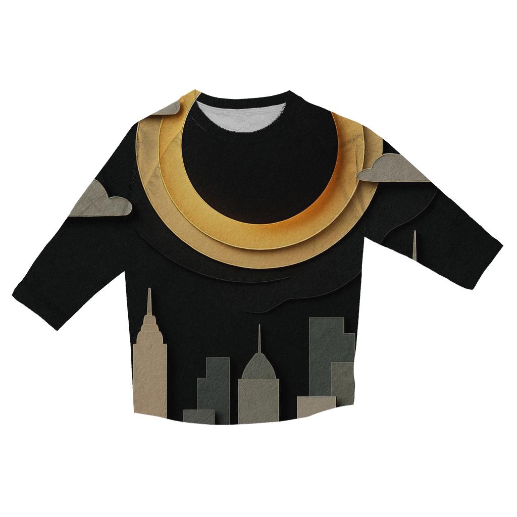Paper Cut City Eclipse Collage personalized 3/4 sleeve tees
