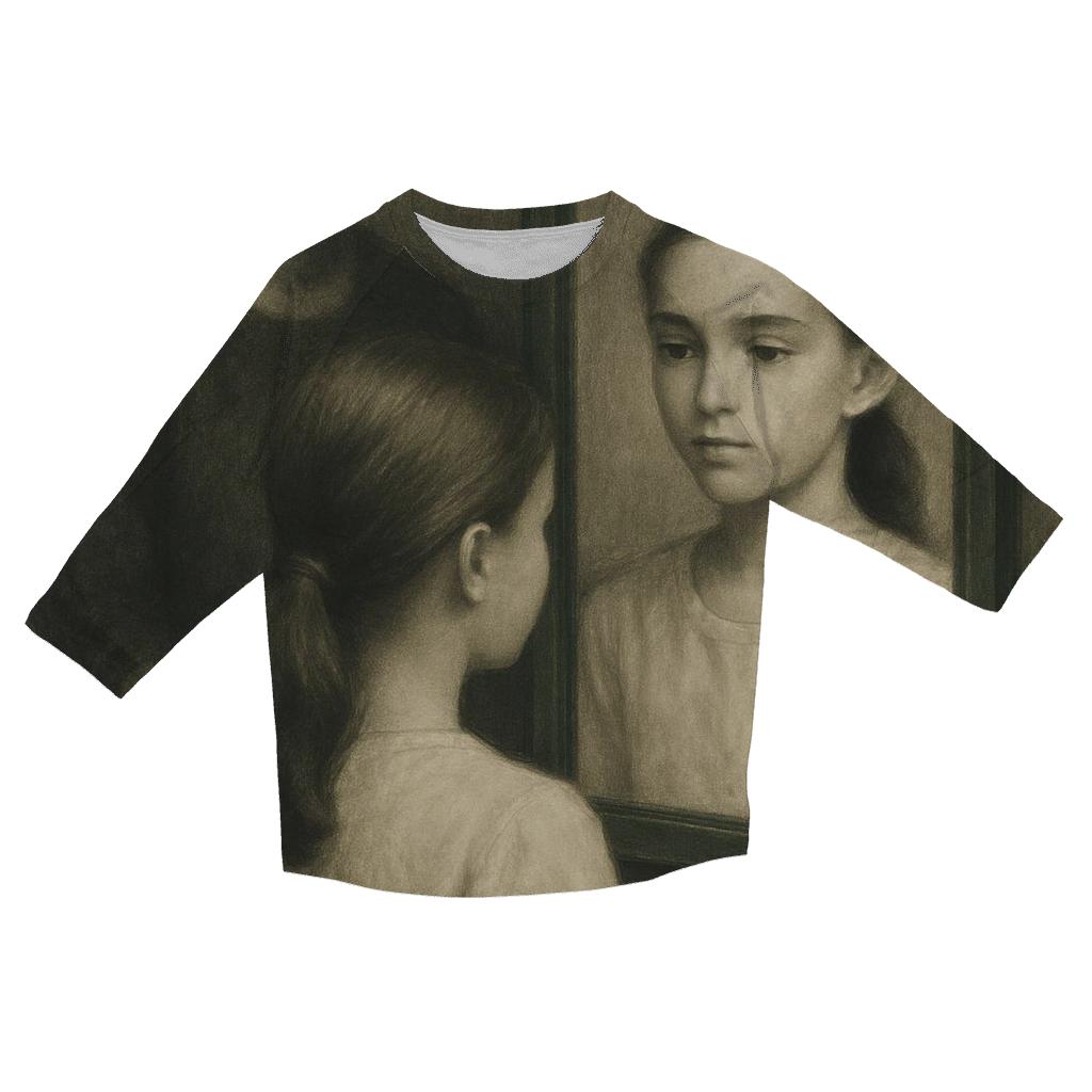 Her Name Written In The Childs Becoming printed three quarter sleeve shirts