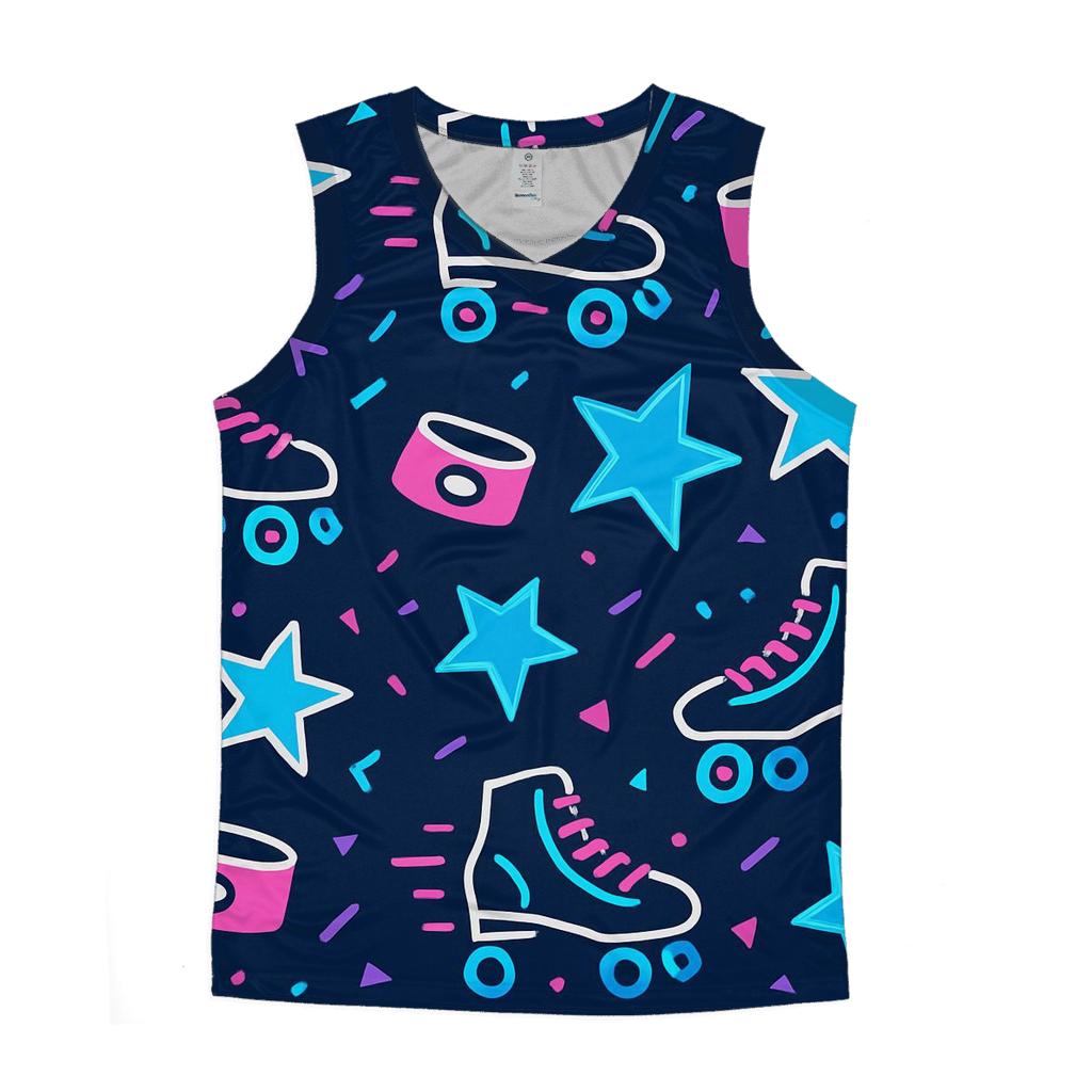 Roller Rink Neon Confetti sports performance tank tops