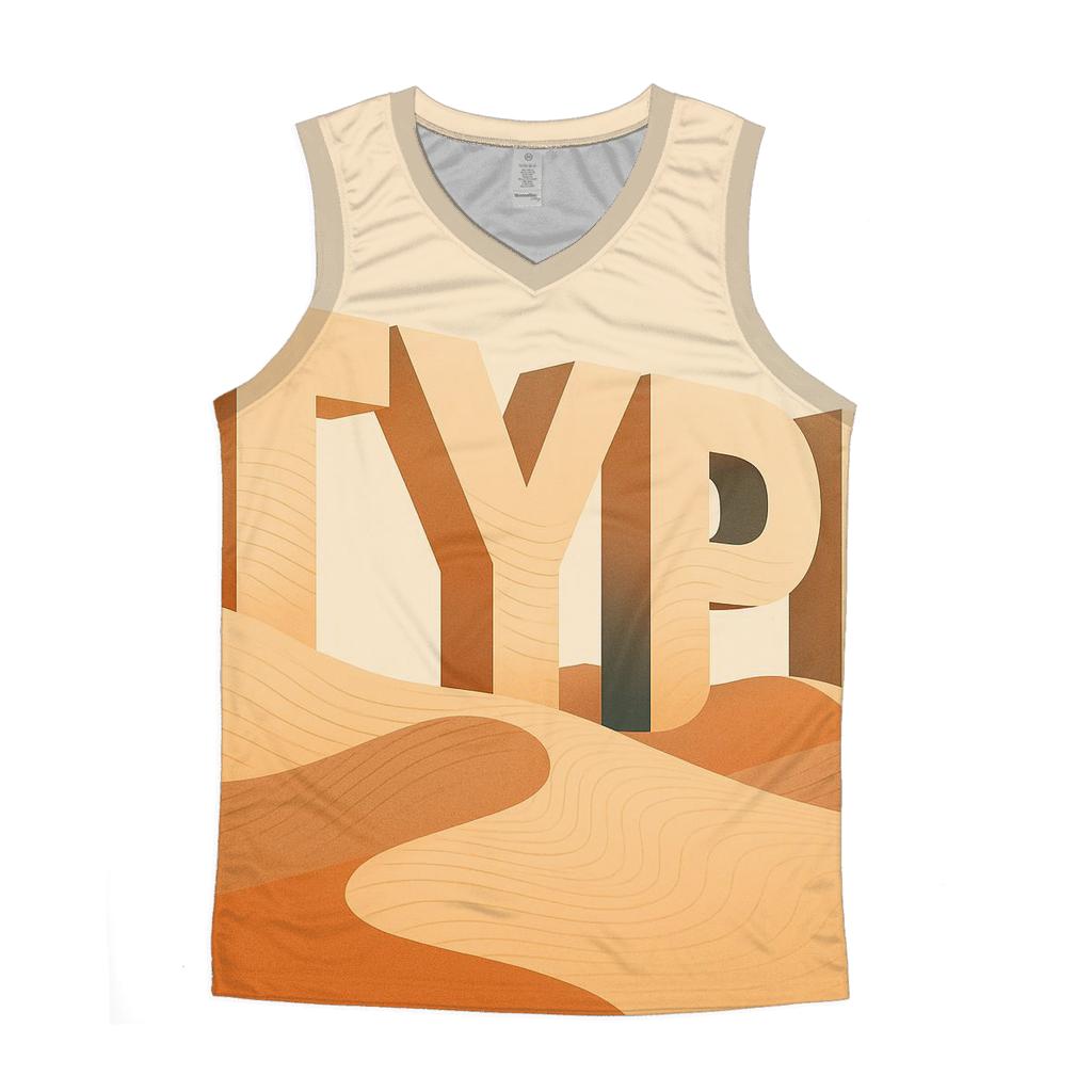 Desert Mirage Typography Dunes sports performance tank tops