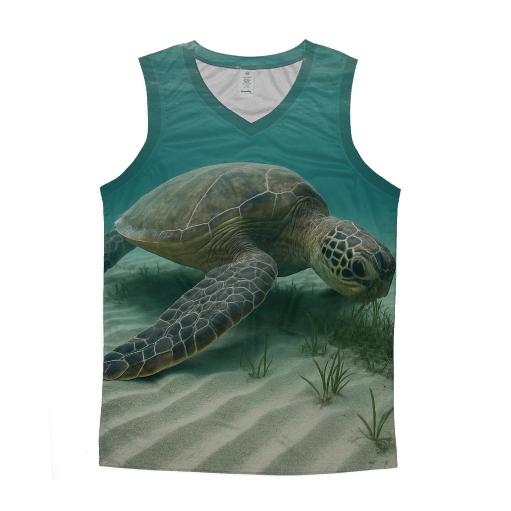 Reef Window Green Sea Turtle casual summer tank tops
