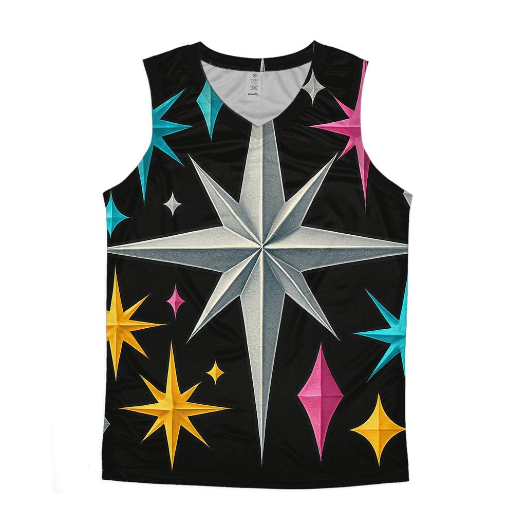 Chrome Starburst Geometry sports performance tank tops