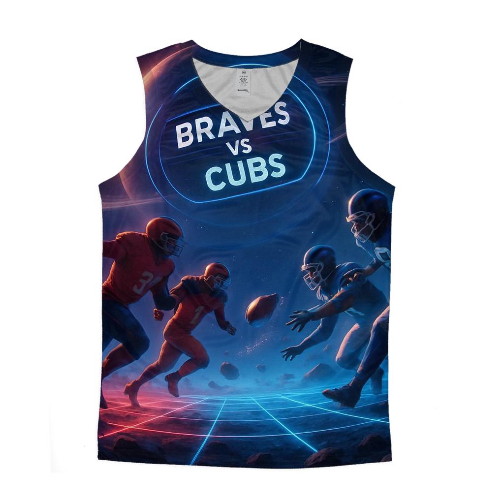 Deep Space Gridiron Braves Versus Cubs designer workout tanks