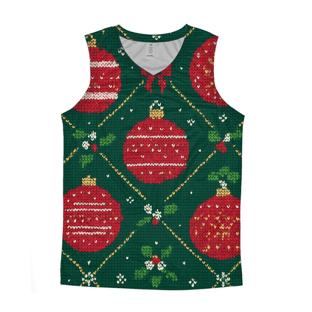 Ugly Christmas Ornament Satellite Medallion Lattice Design stylish racerback tanks