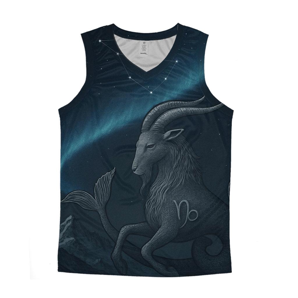 Capricorn Sea Goat Mountain Zodiac Emblem casual summer tank tops