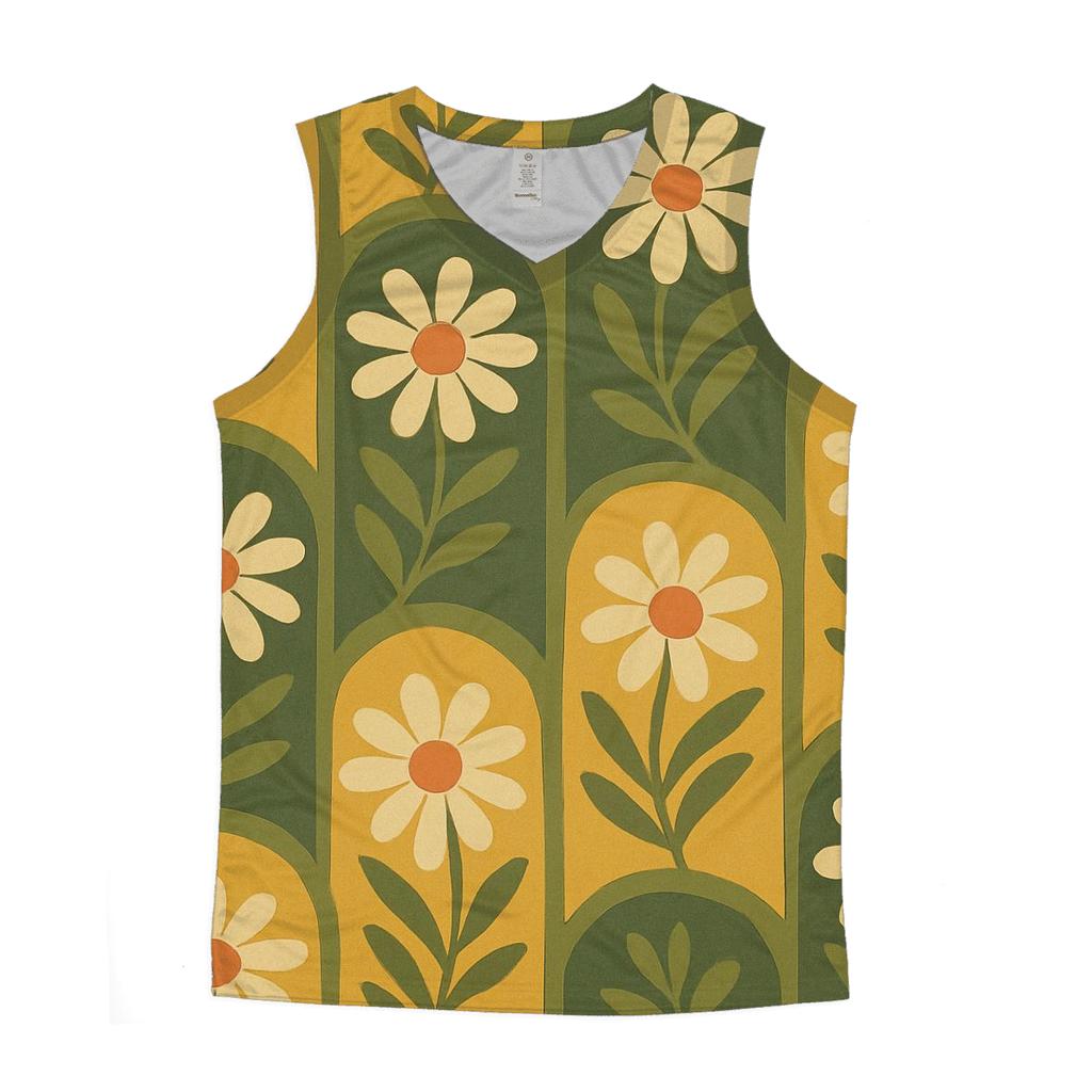 Groovy Botanical Archways trendy fitted tank tops