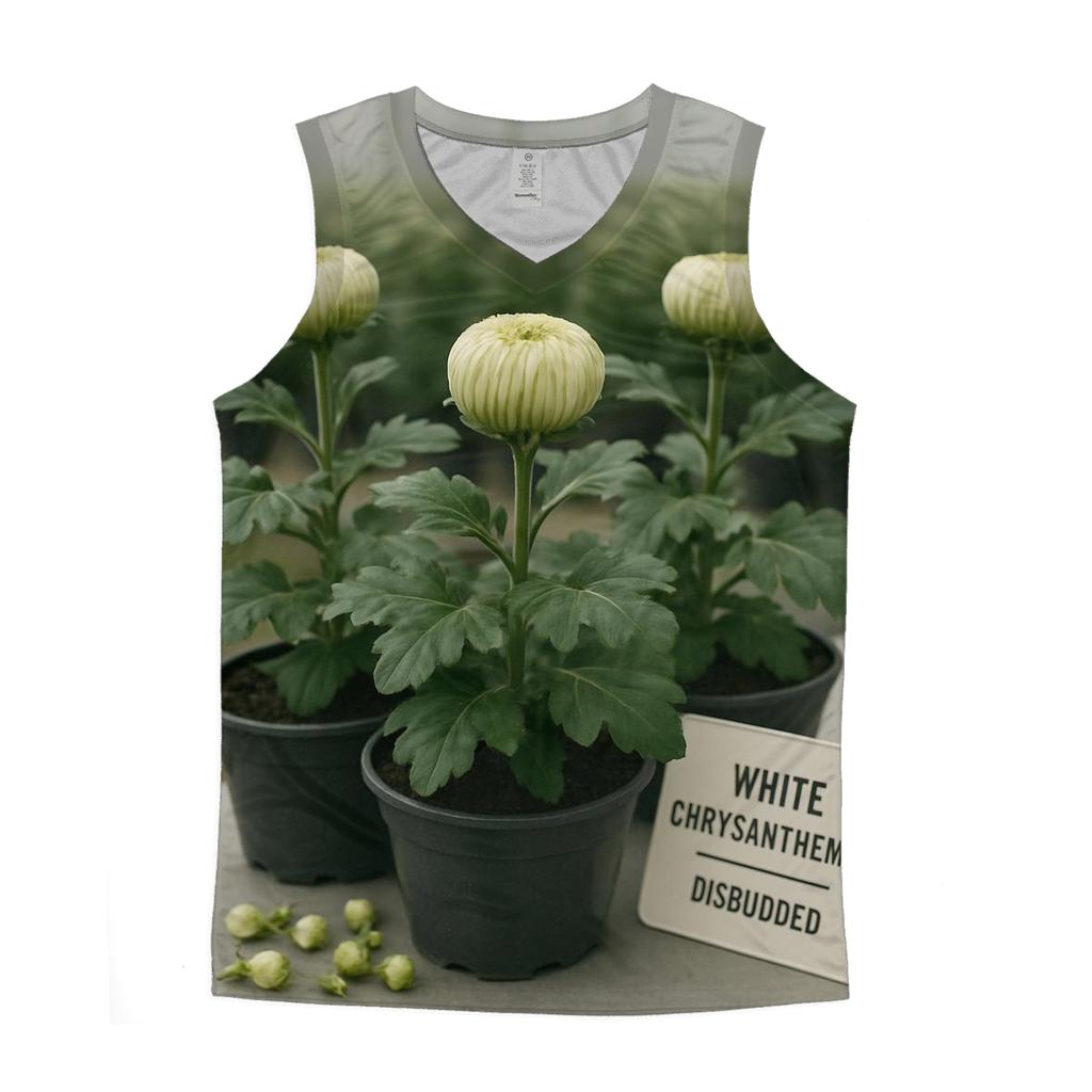 Chrysanthemum Disbudding Notes In A Fall Greenhouse graphic print tank tops