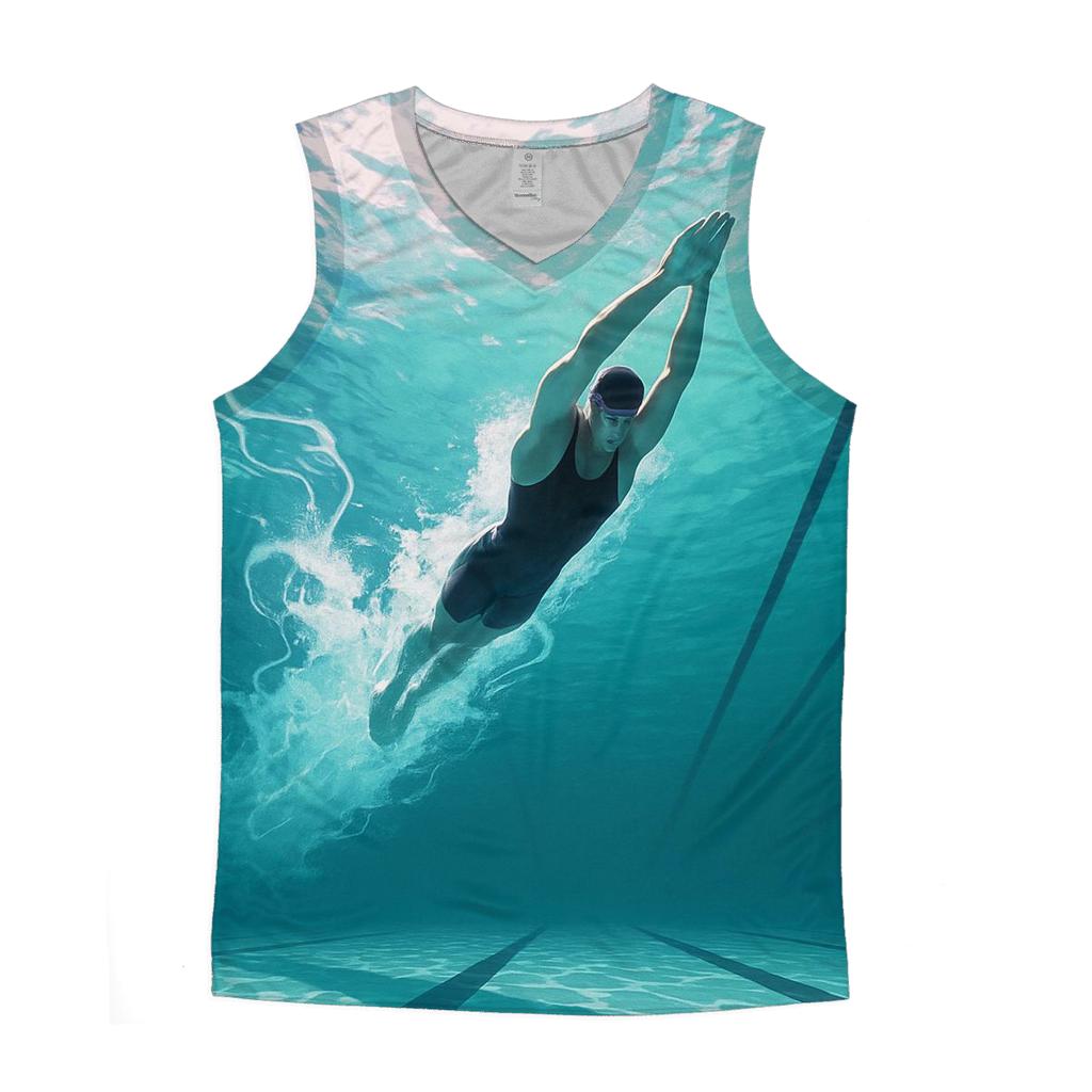 Underwater Sprint Swimming Burst custom tank tops