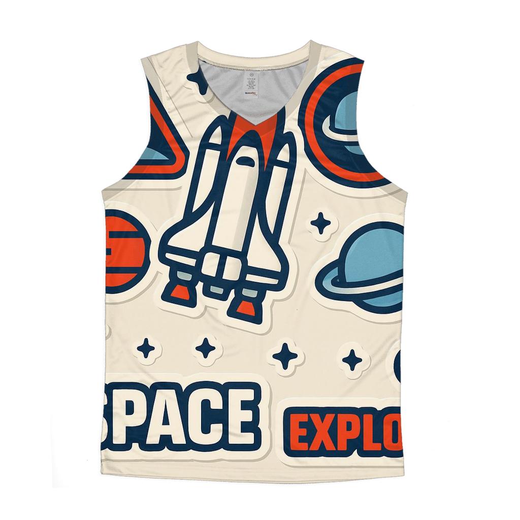 Space Shuttle Sticker Sheet sports performance tank tops