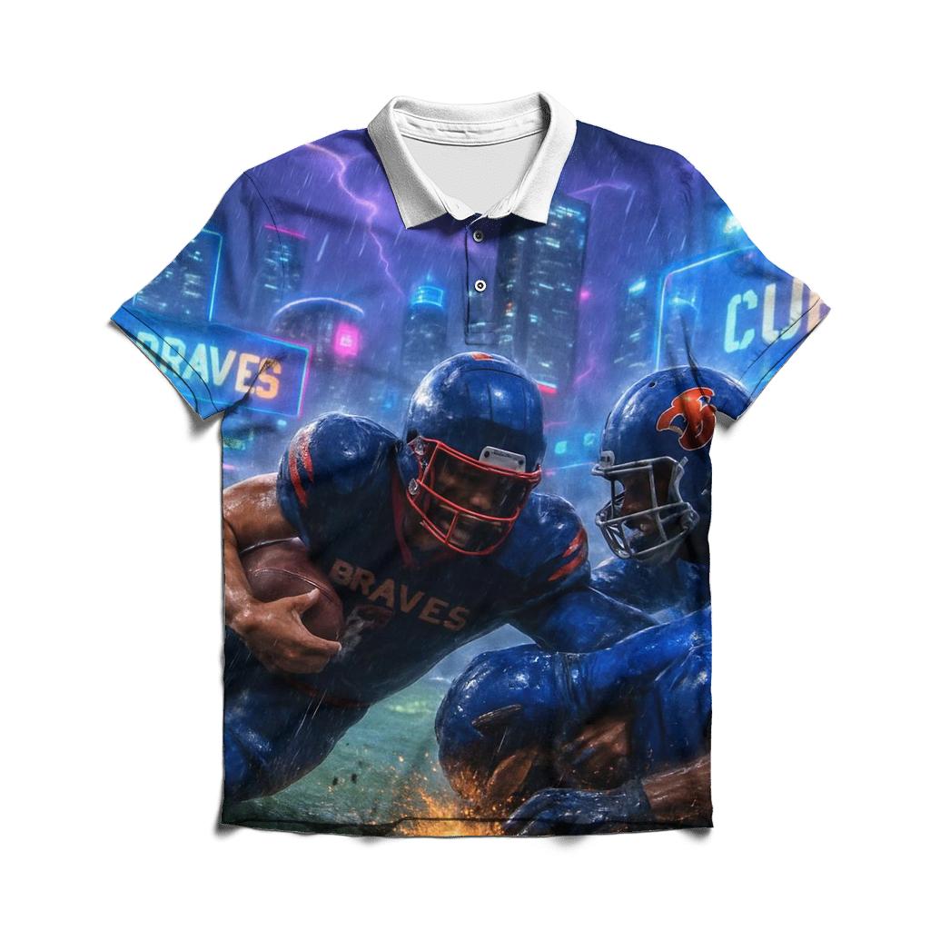 Neon Skyline Scrimmage Braves Versus Cubs classic pique polos