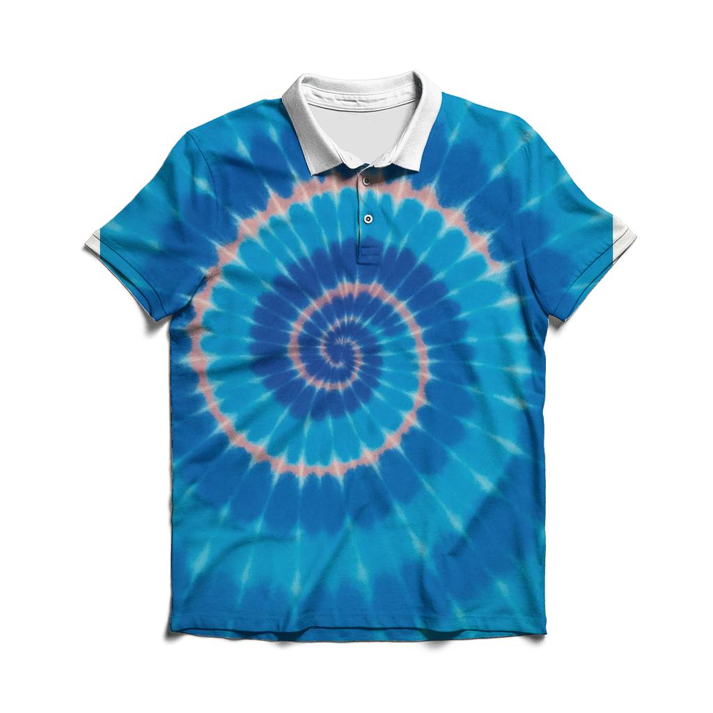 Nebula Spiral Overdye Whirlpool premium cotton polo shirts