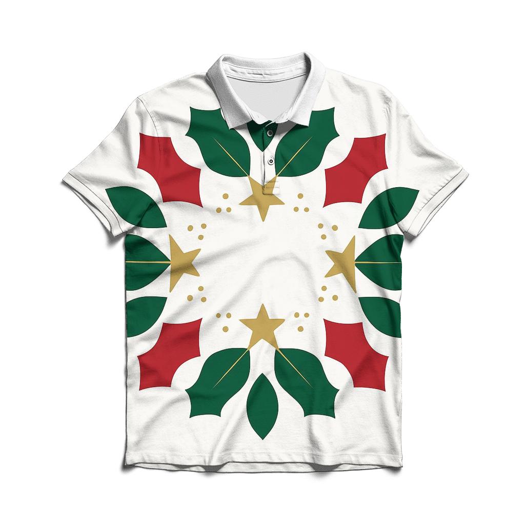 Starlit Holly Orbit Wreath designer slim fit polos