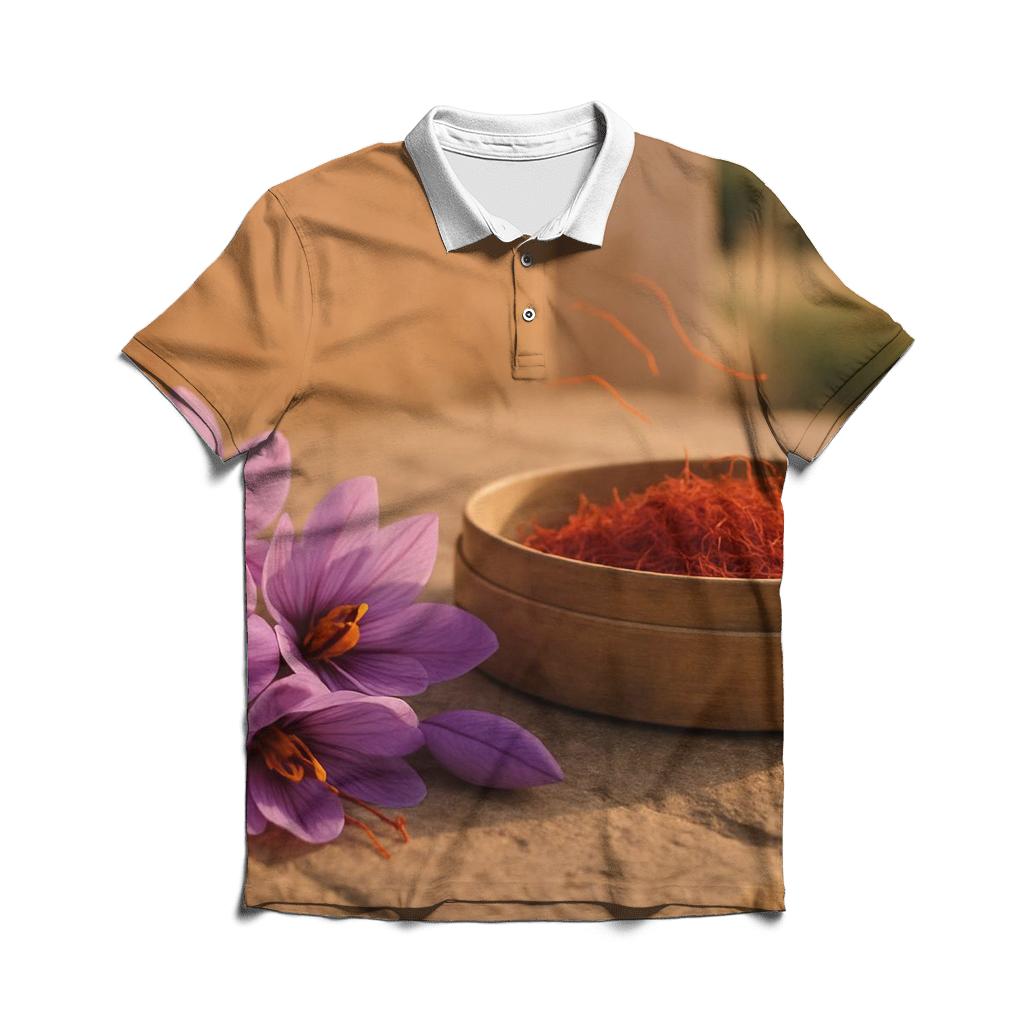 Saffron Crocus Threads On A Drying Sieve casual sports polo shirts