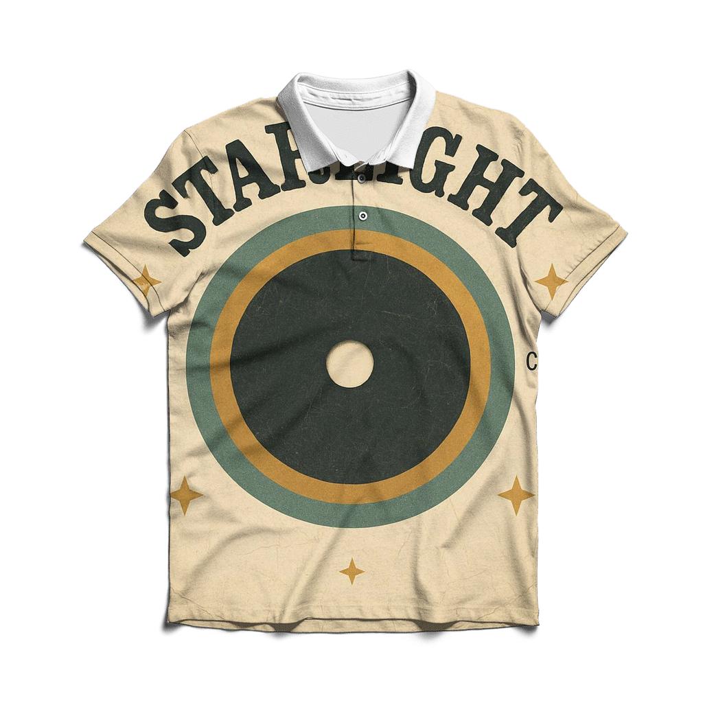 Worn Vinyl Record Stargazer Club Label casual sports polo shirts