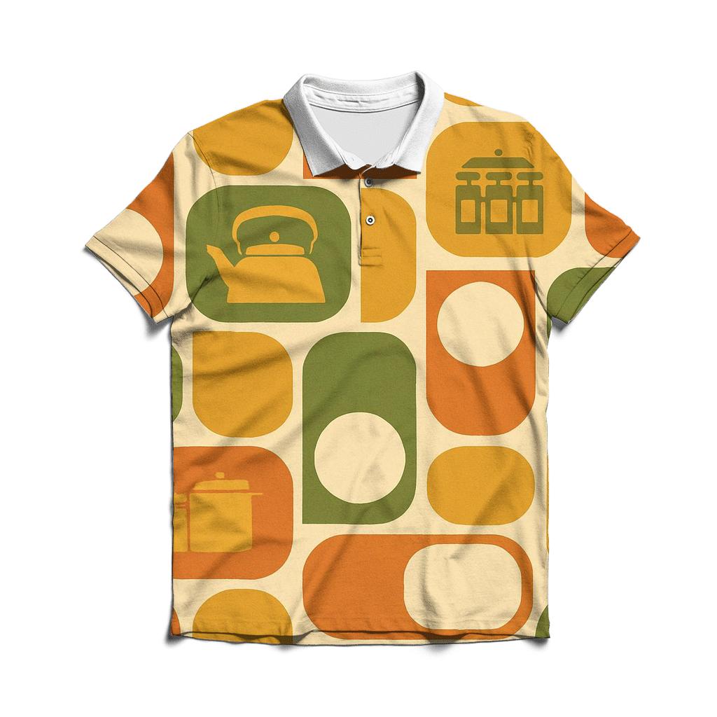 Harvest Gold Kitchen Geometry premium cotton polo shirts