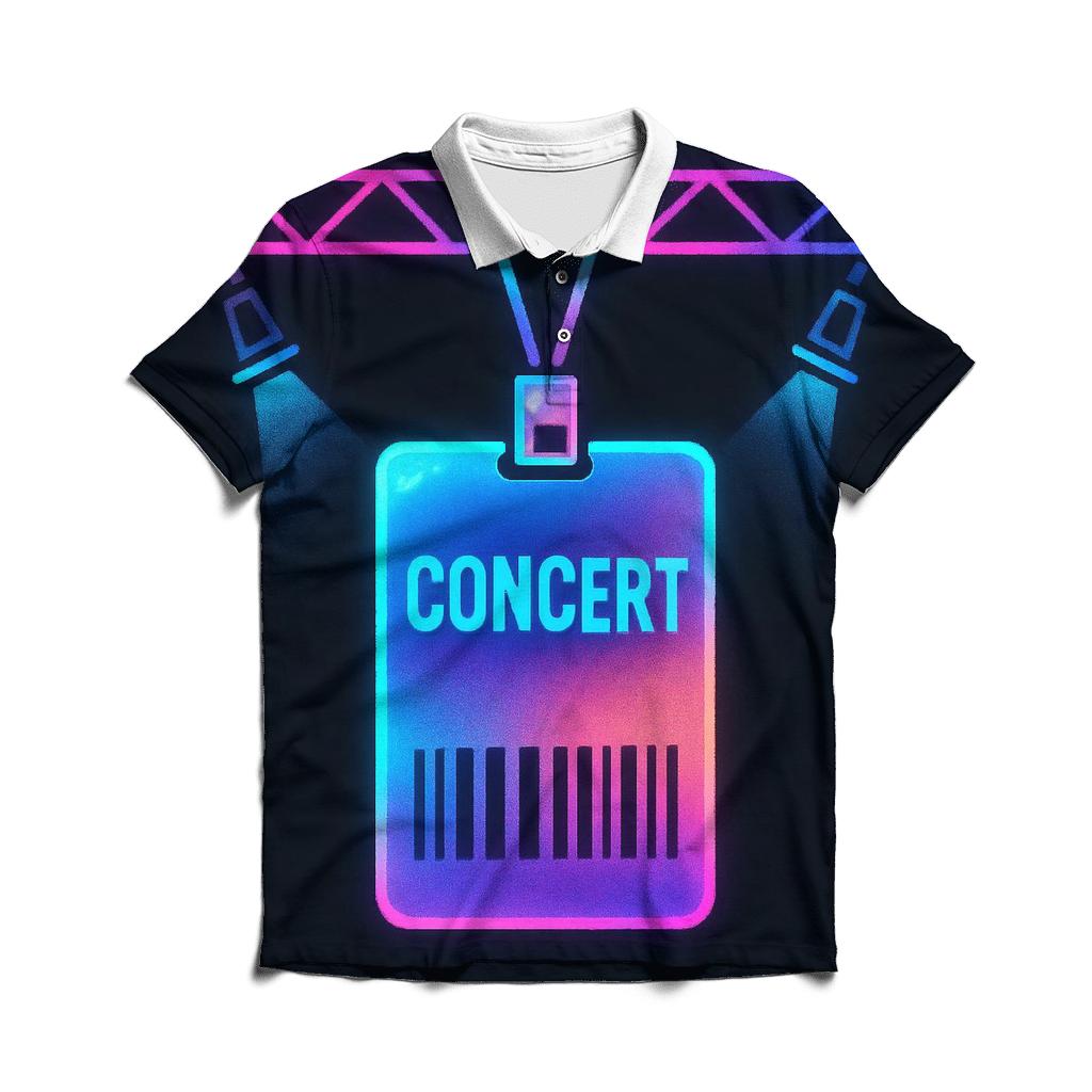 Neon Backstage Pass embroidered polo tops