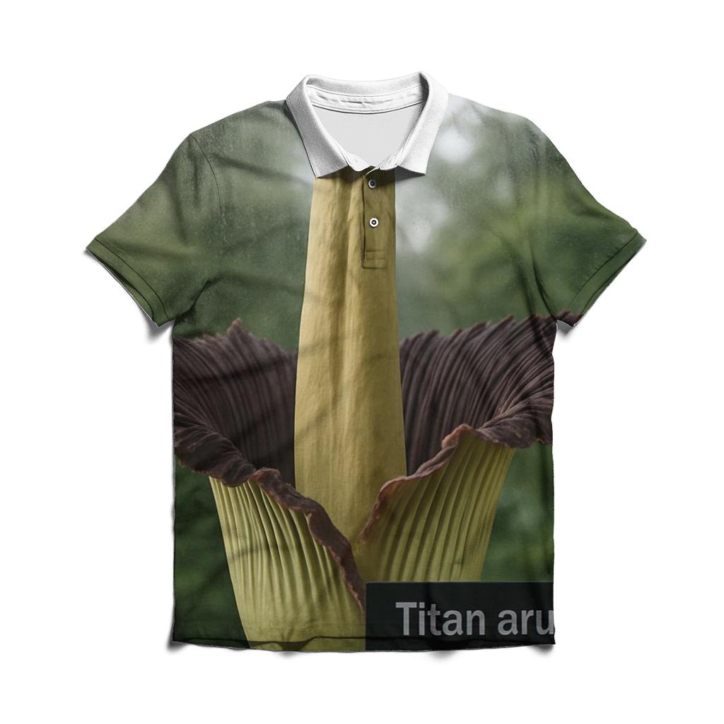 Titan Arum Bloom Window In A Botanical Conservatory personalized polo shirts