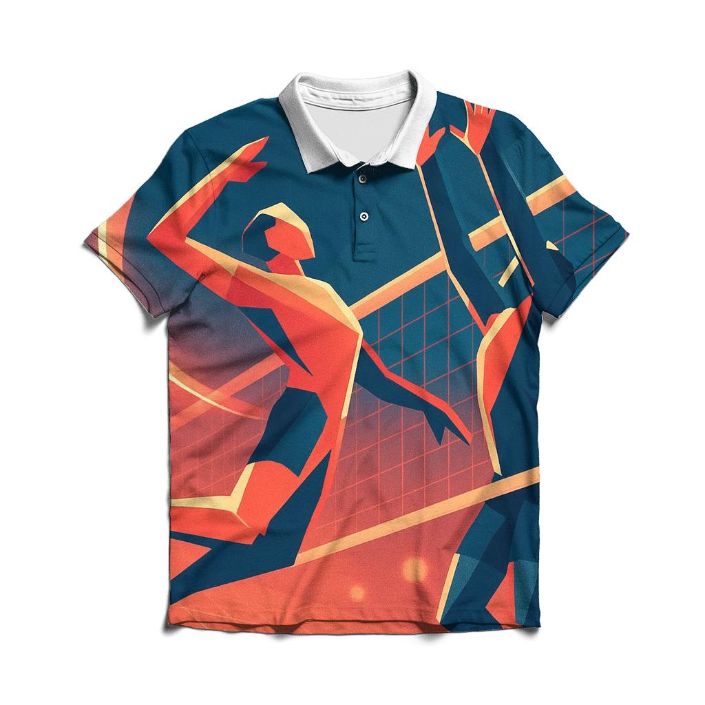 Neon Court Volleyball Spike custom polo shirts