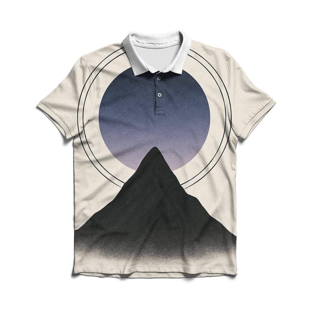 Mountain Silence Geometry stylish collar polo tees