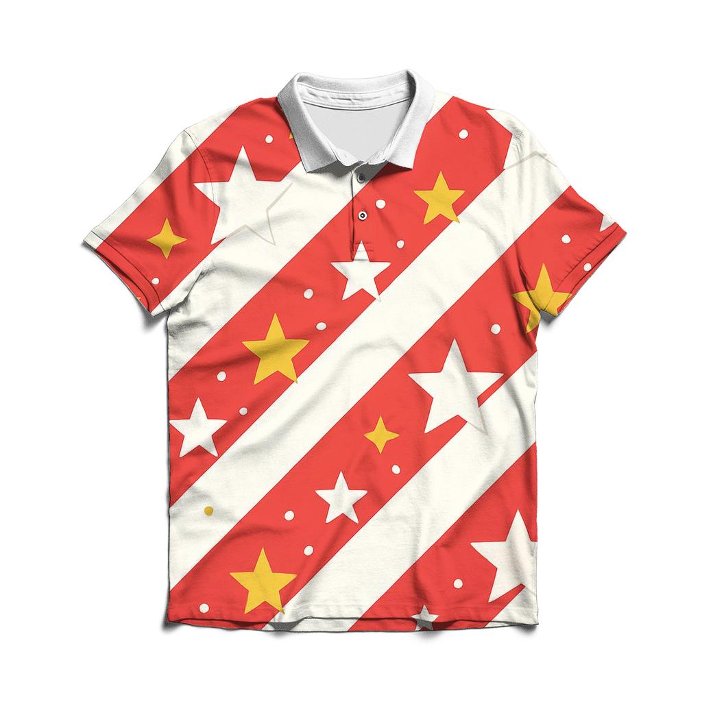 Candy Cane Constellation Stripes custom polo shirts