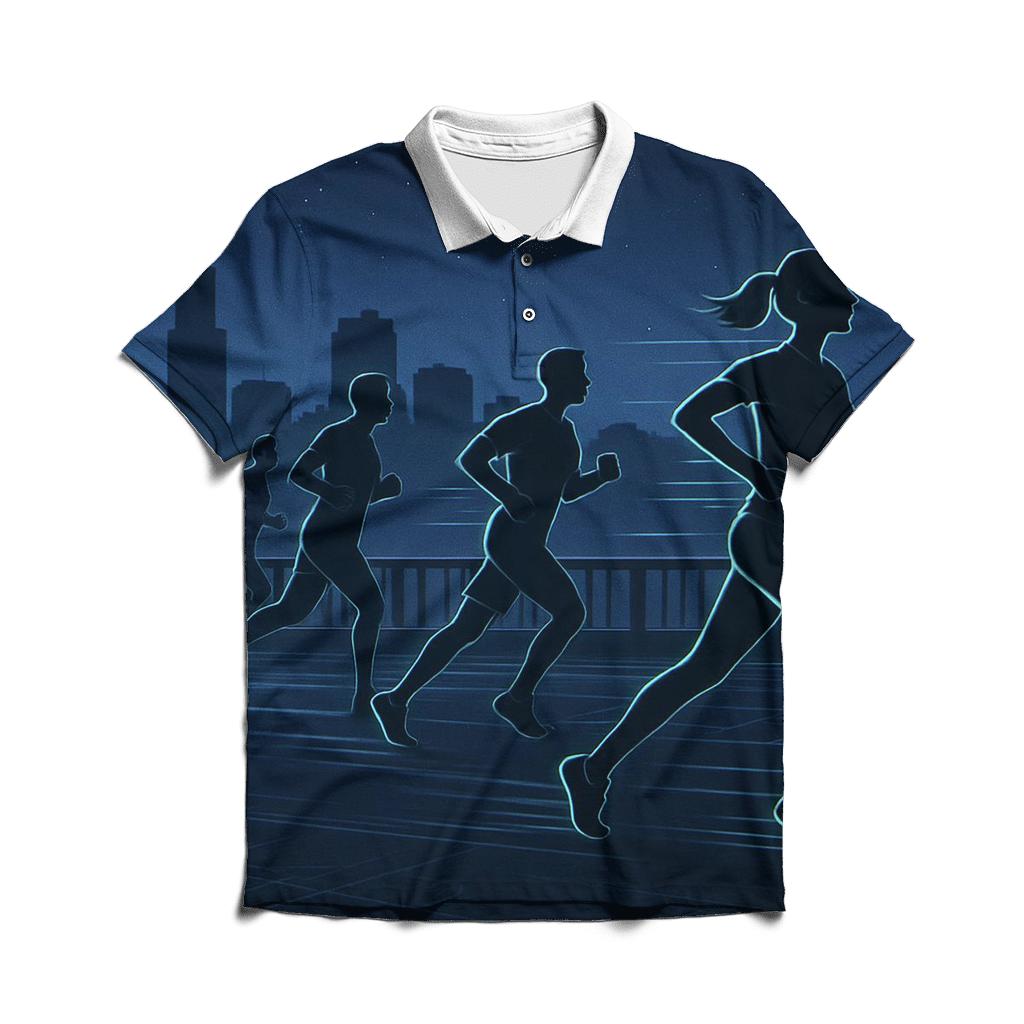 Starlit Marathon Night Run casual sports polo shirts