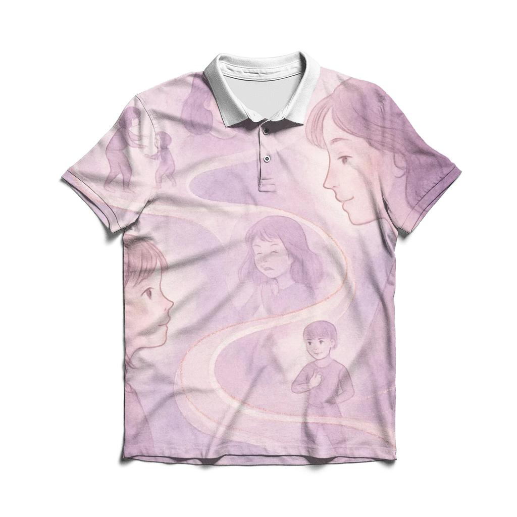 The Ribbon Of Time Between Two Hearts designer slim fit polos