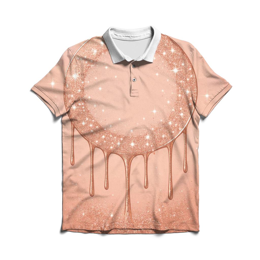 Rose Gold Halo Cascade personalized polo shirts