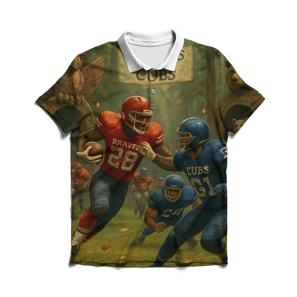 Forest Stadium Totem Battle Braves Versus Cubs classic pique polos