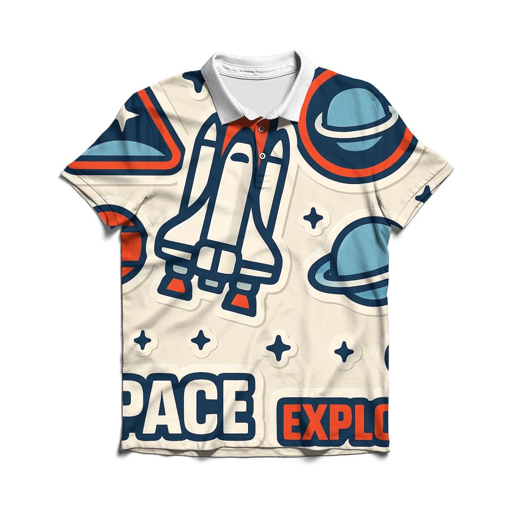 Space Shuttle Sticker Sheet stylish collar polo tees
