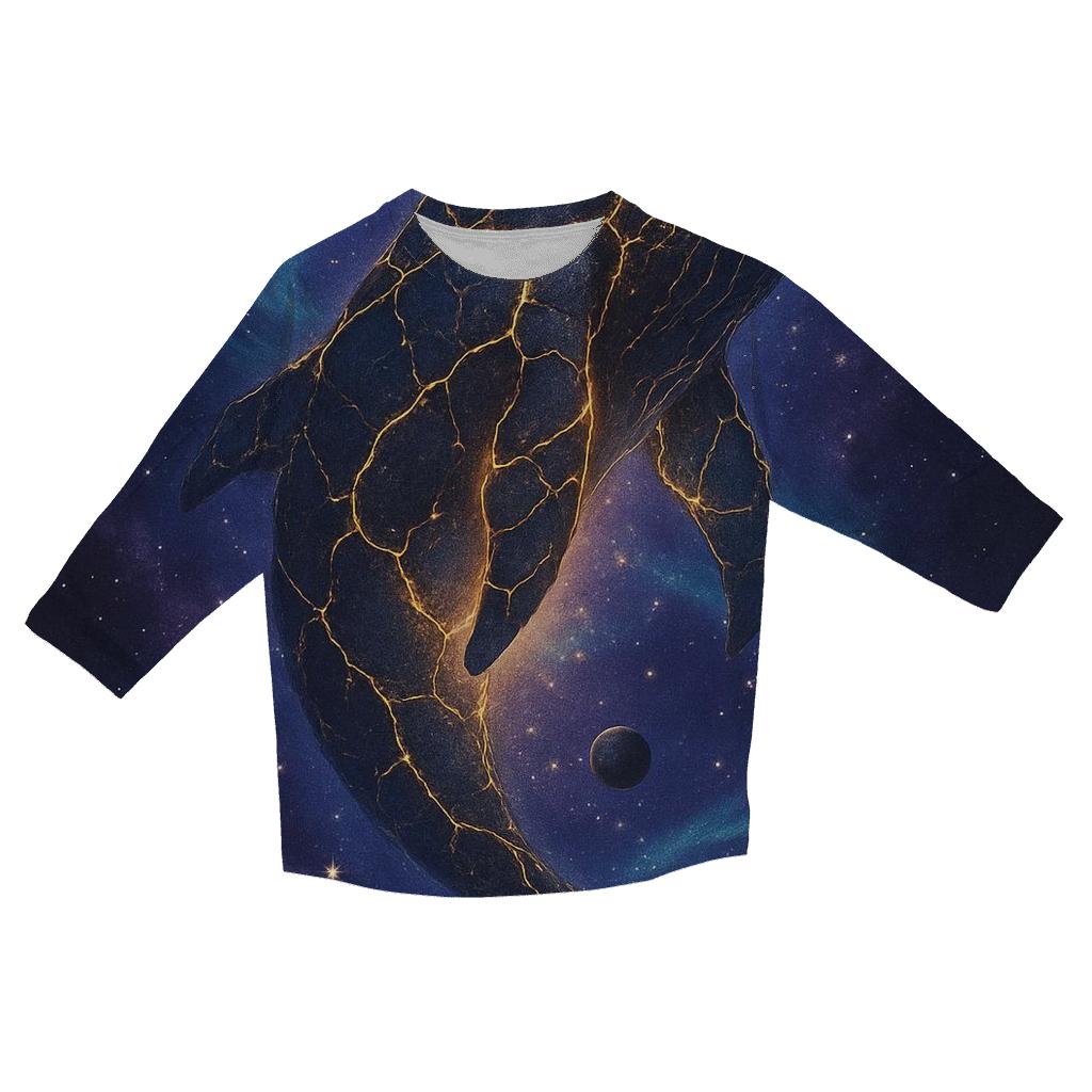 Astral Kintsugi Leviathan printed three quarter sleeve shirts