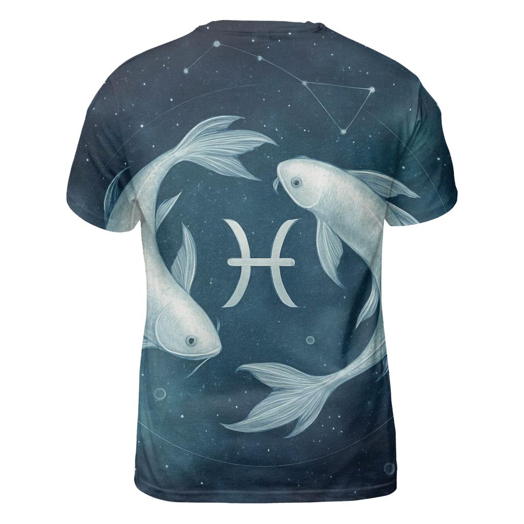 Pisces Twin Fish Nebula Current trendy printed shirt styles