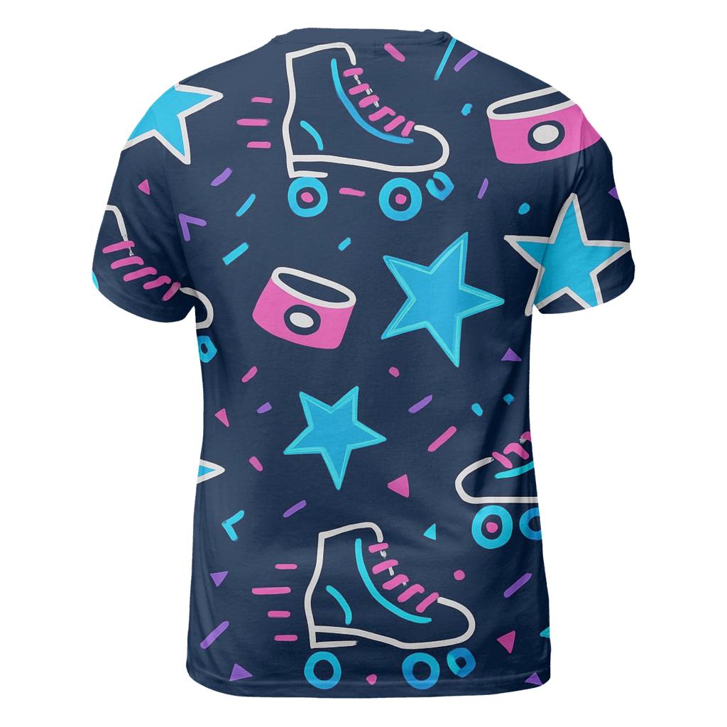 Roller Rink Neon Confetti vibrant all-over design tees