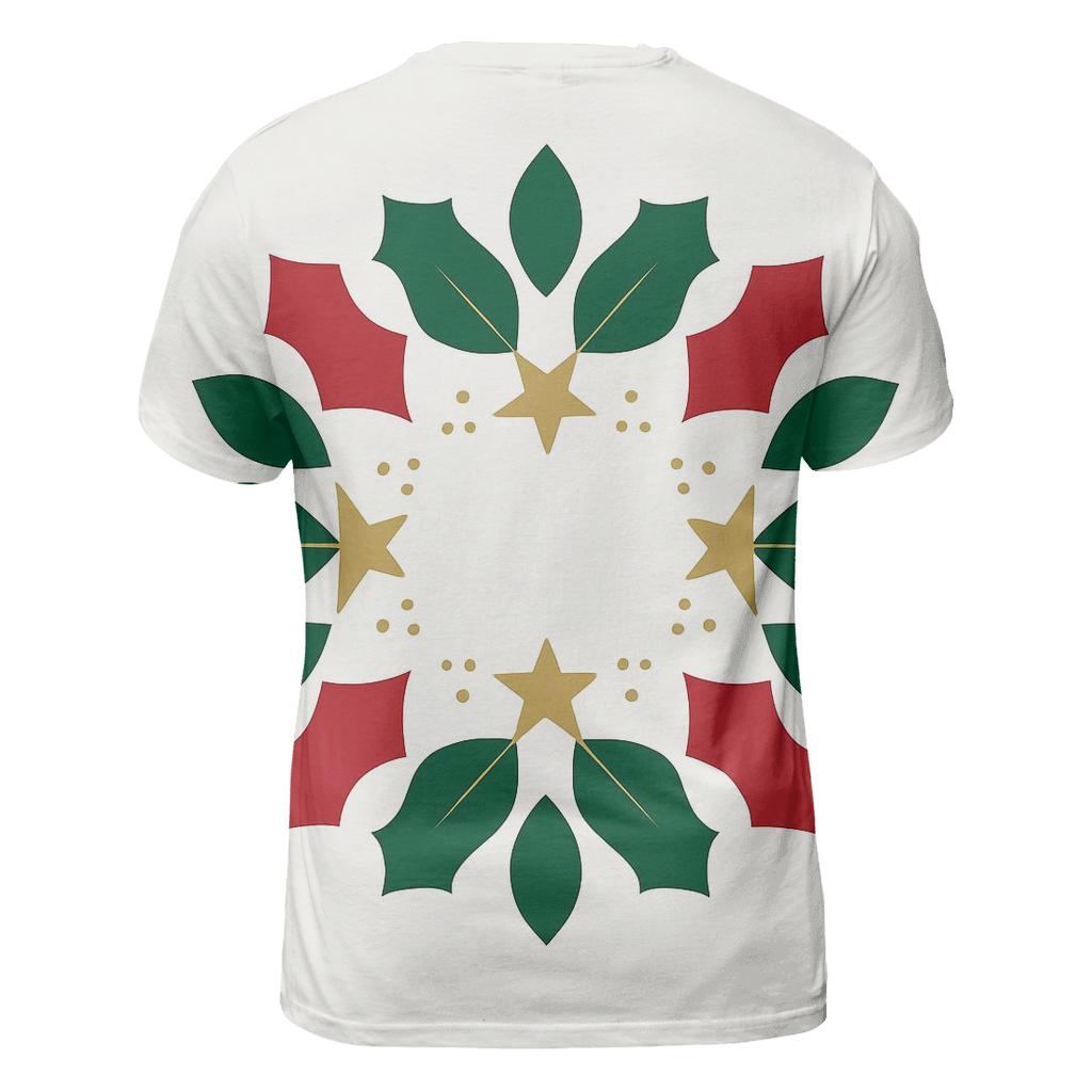 Starlit Holly Orbit Wreath creative print fashion shirts