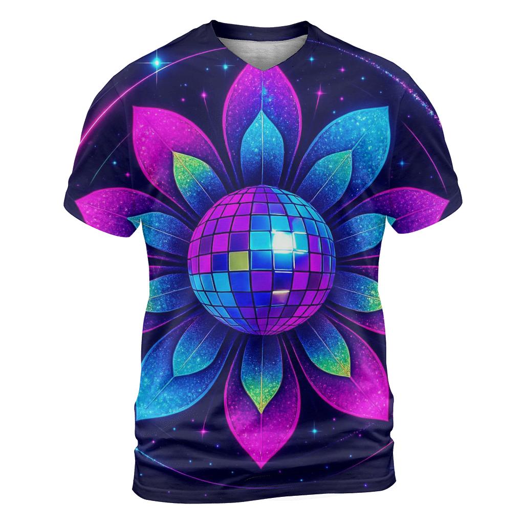 Neon Orbit Disco Bloom personalized full print shirts