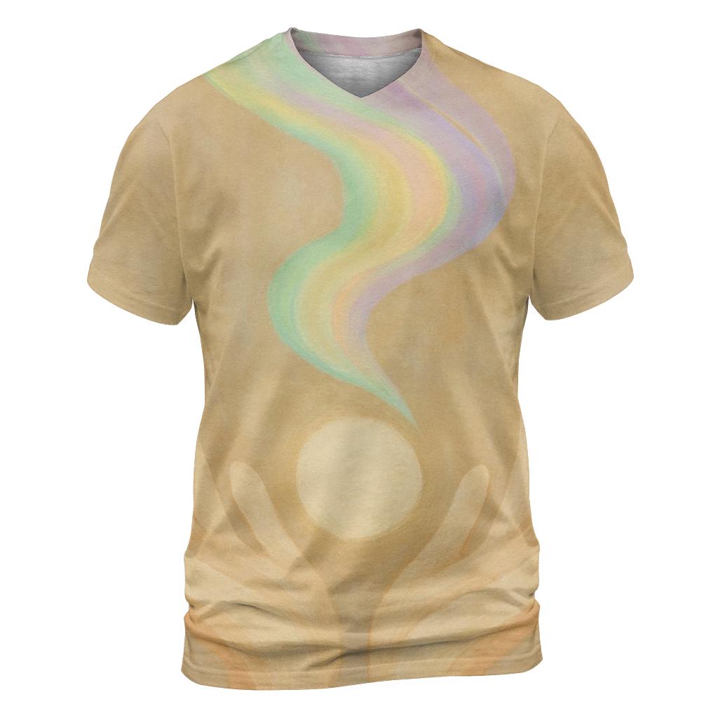 Open Hands Aurora vibrant all-over design tees