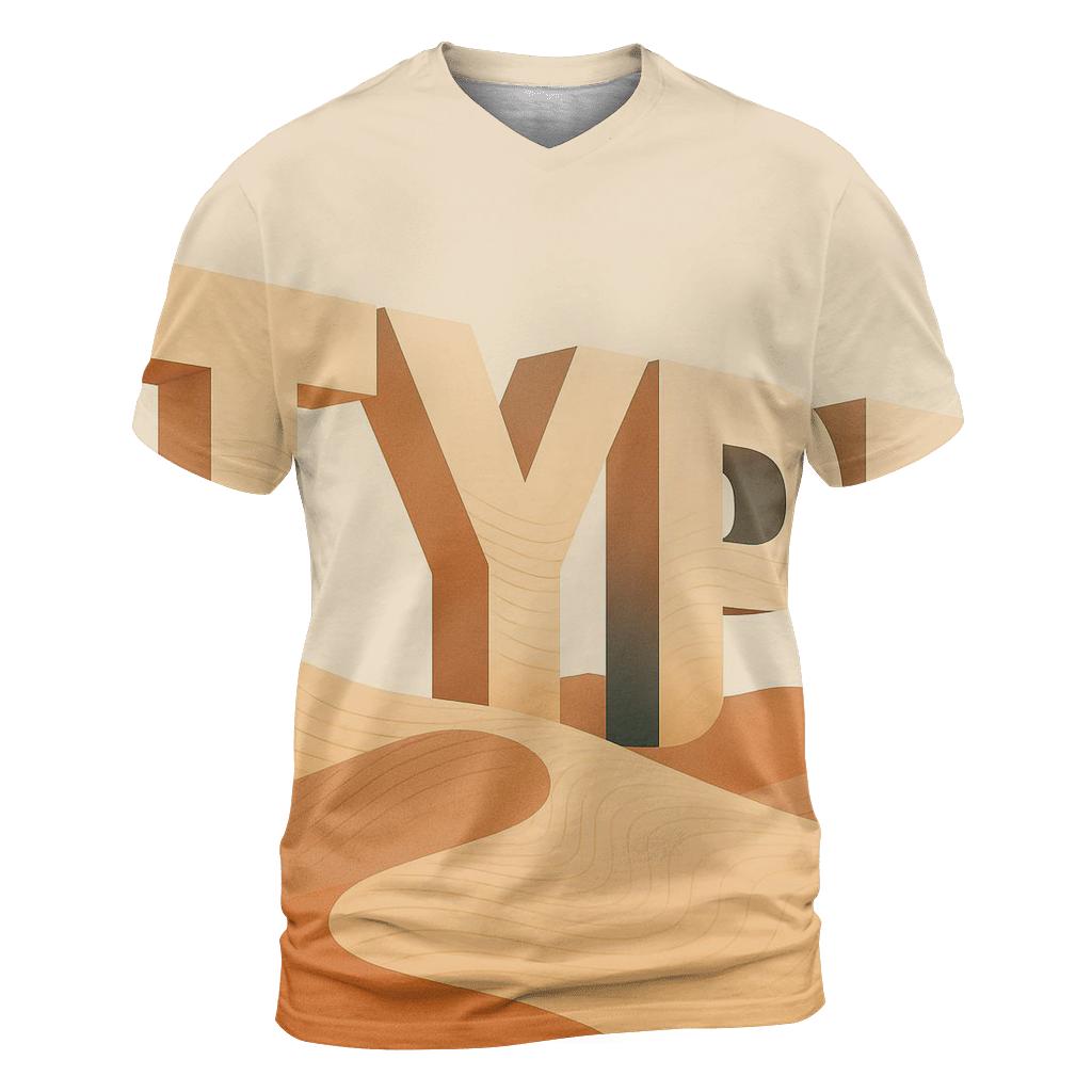 Desert Mirage Typography Dunes designer pattern shirts