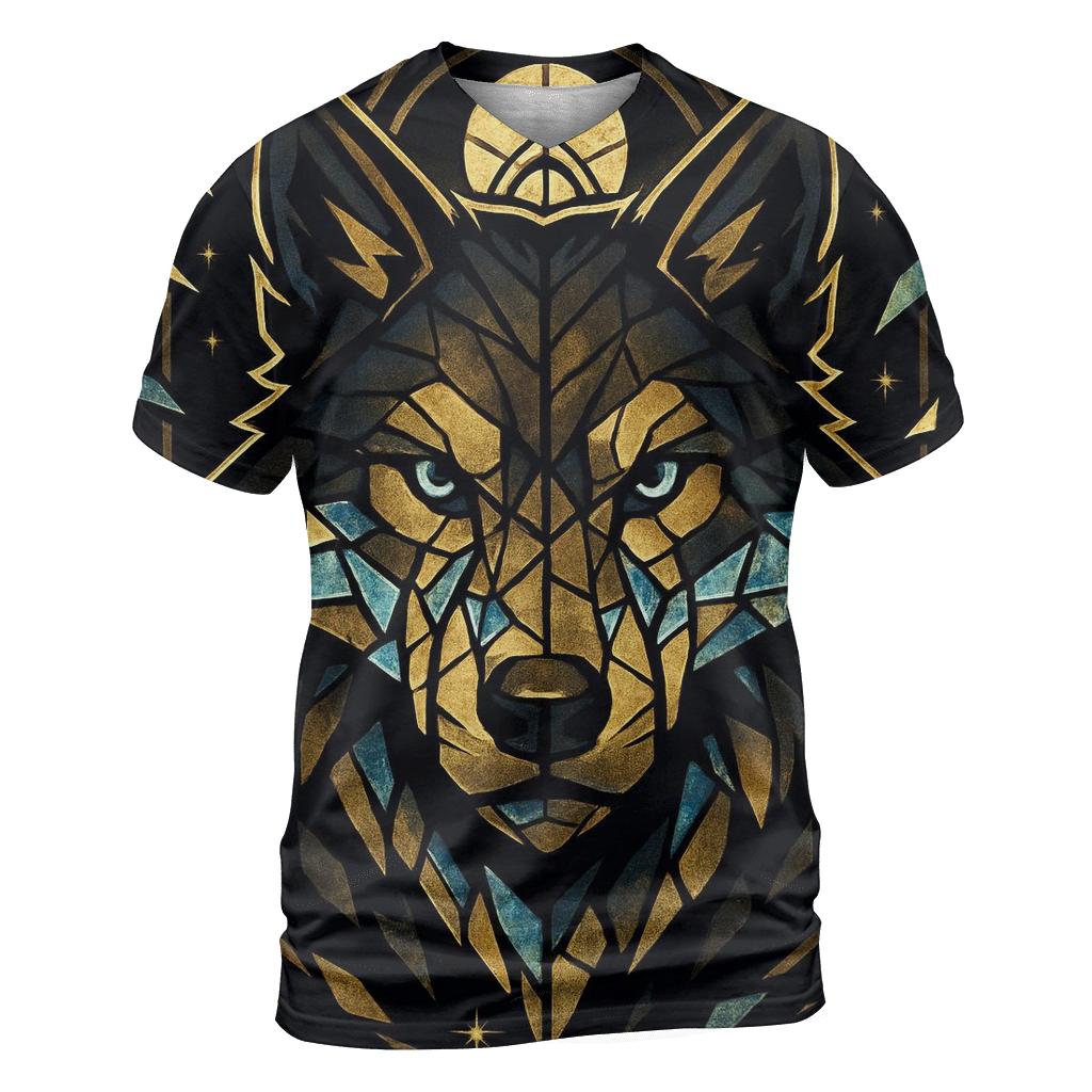 Midnight Glasshowl Sentinel artistic all-over print tops