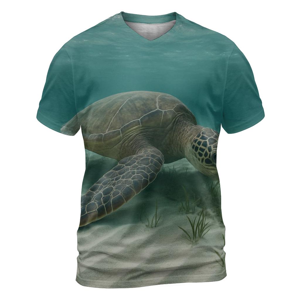 Reef Window Green Sea Turtle creative print fashion shirts
