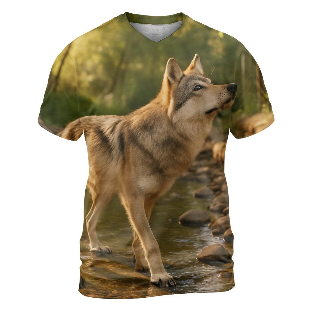 Mexican Gray Wolf At A Desert Riparian Restoration Site artistic all-over print tops