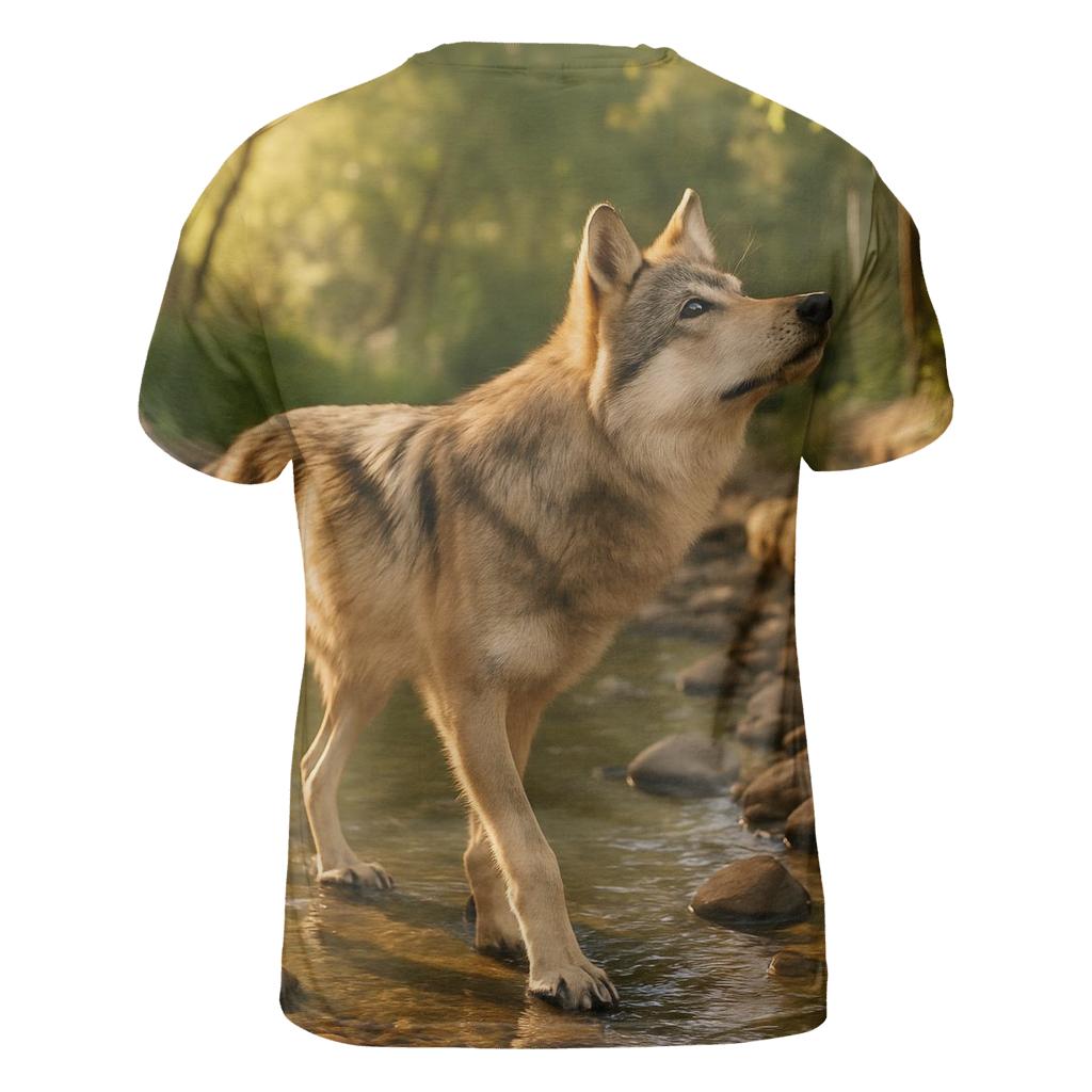 Mexican Gray Wolf At A Desert Riparian Restoration Site artistic all-over print tops